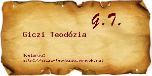 Giczi Teodózia névjegykártya